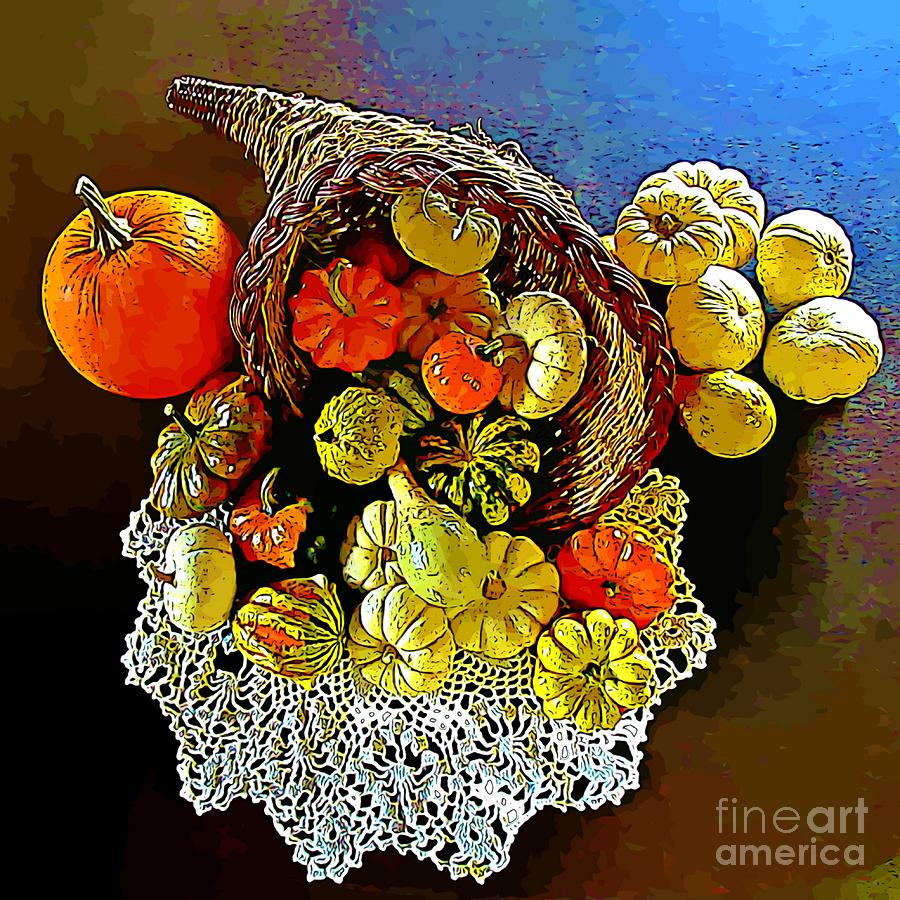 Thanksgiving Painting - Thanksgiving Horn of Plenty by John Malone
