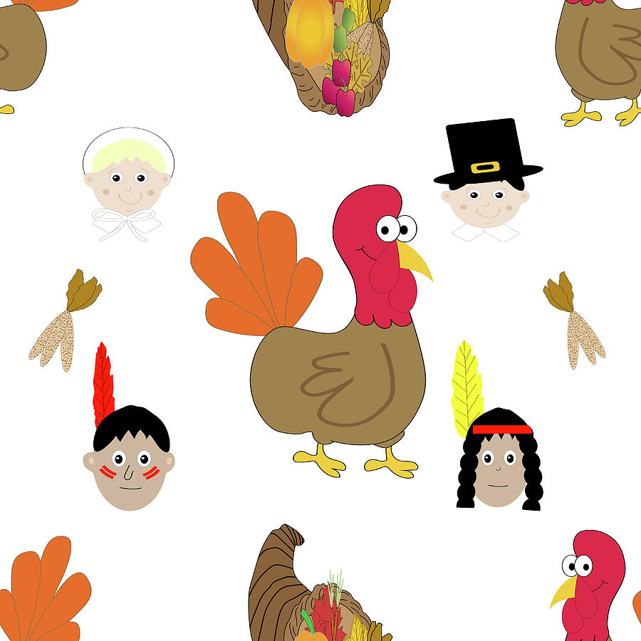Thanksgiving seamless pattern background Photograph by Karen Foley