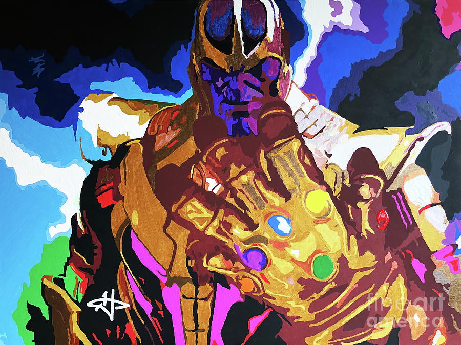 Black Panther Movie Painting - Thanos-Call to Arms by Kelly Hartman
