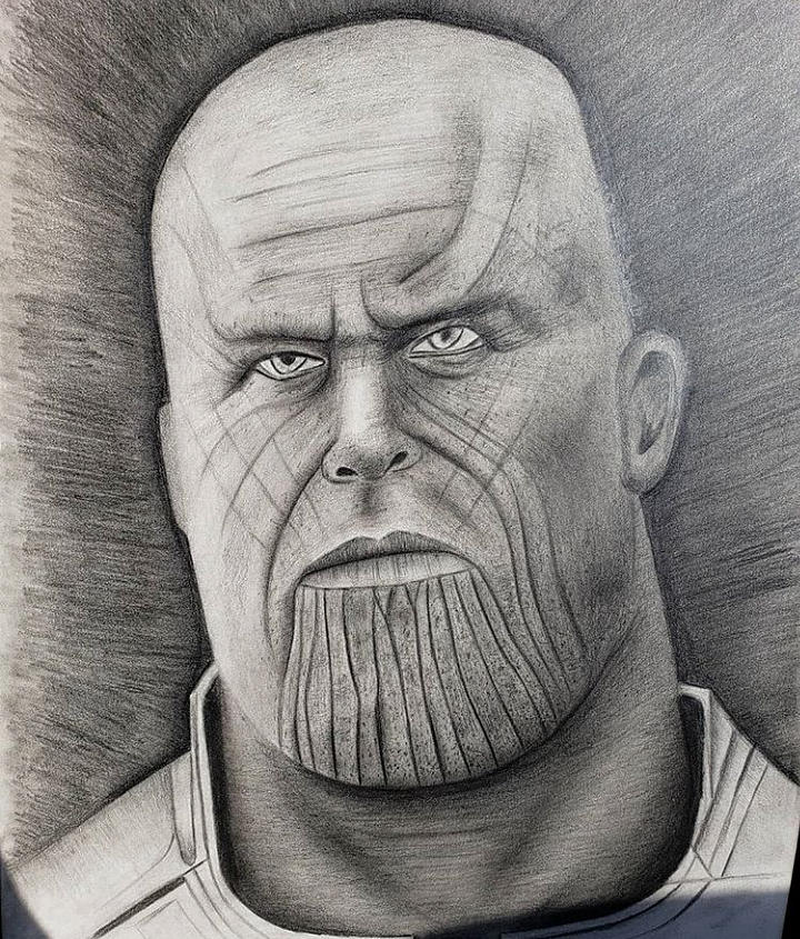 thanos drawing drawing by sean mial thanos drawing by sean mial