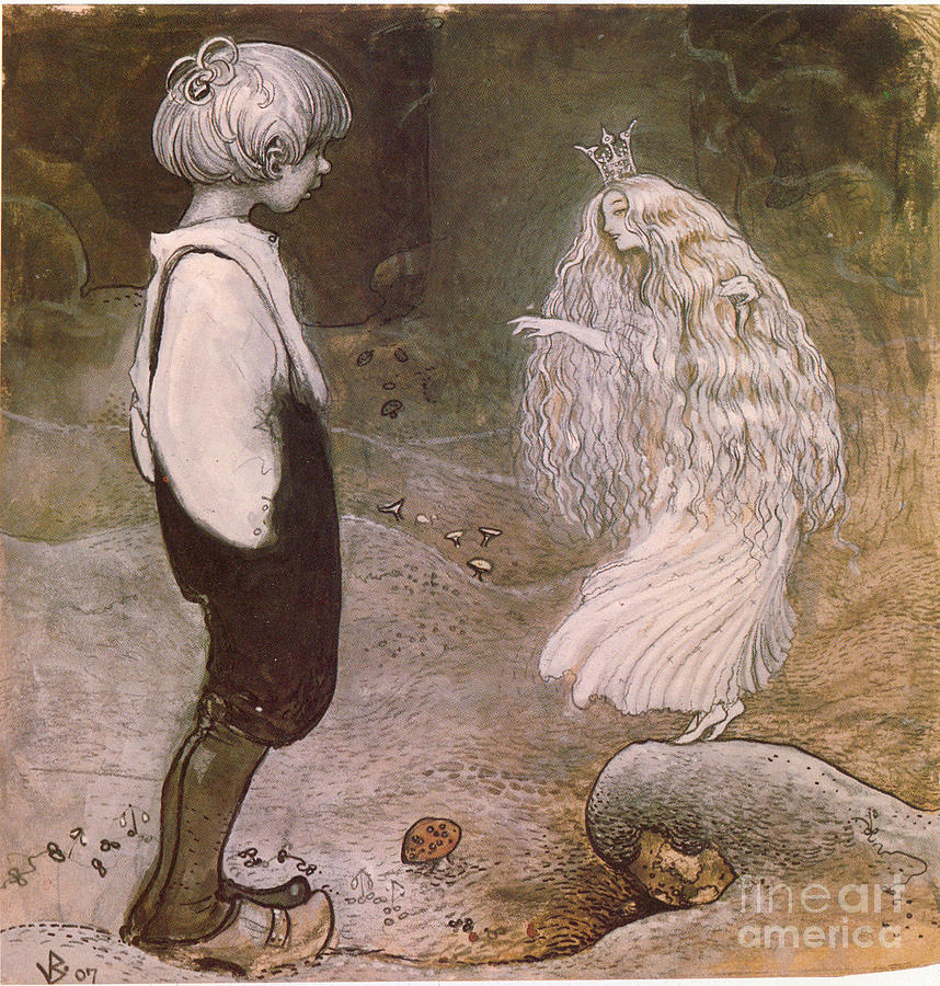 John Bauer Painting - That Moment She Was Changed To A Wonderful Little Fairy by Celestial Images