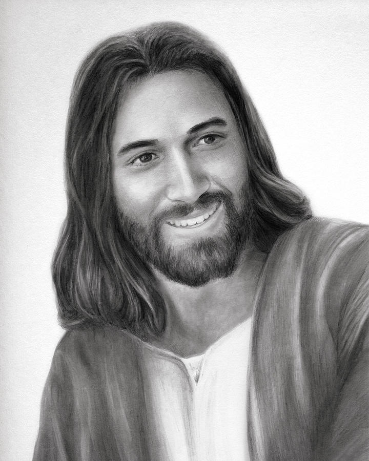 Jesus Christ Drawing - That They Might Have Joy by Brent Borup
