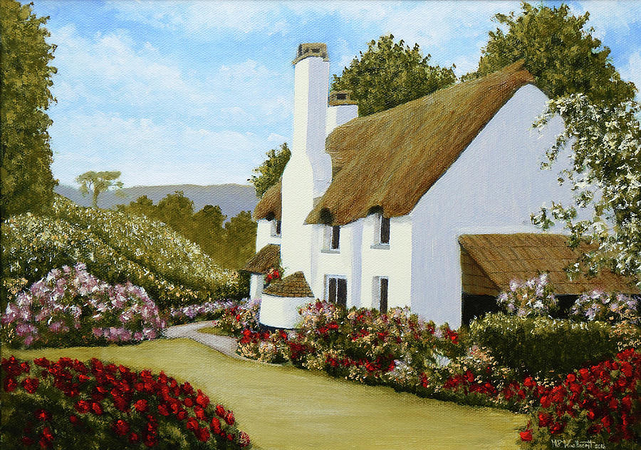 Thatched Cottage, Selworthy Painting by Mark Woollacott