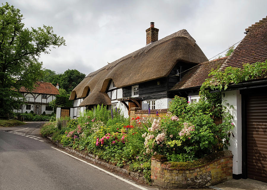 Thatched cottages in Micheldever Photograph by Shirley Mitchell