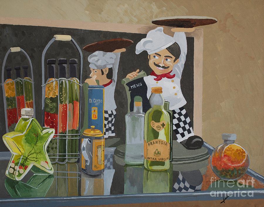 Restaurant Painting - Thats Amore II - Like A Big Pizza Pie by Jennifer Donald Restaurant Painting - Thats Amore II - Like A Big Pizza Pie by Jennifer Donald