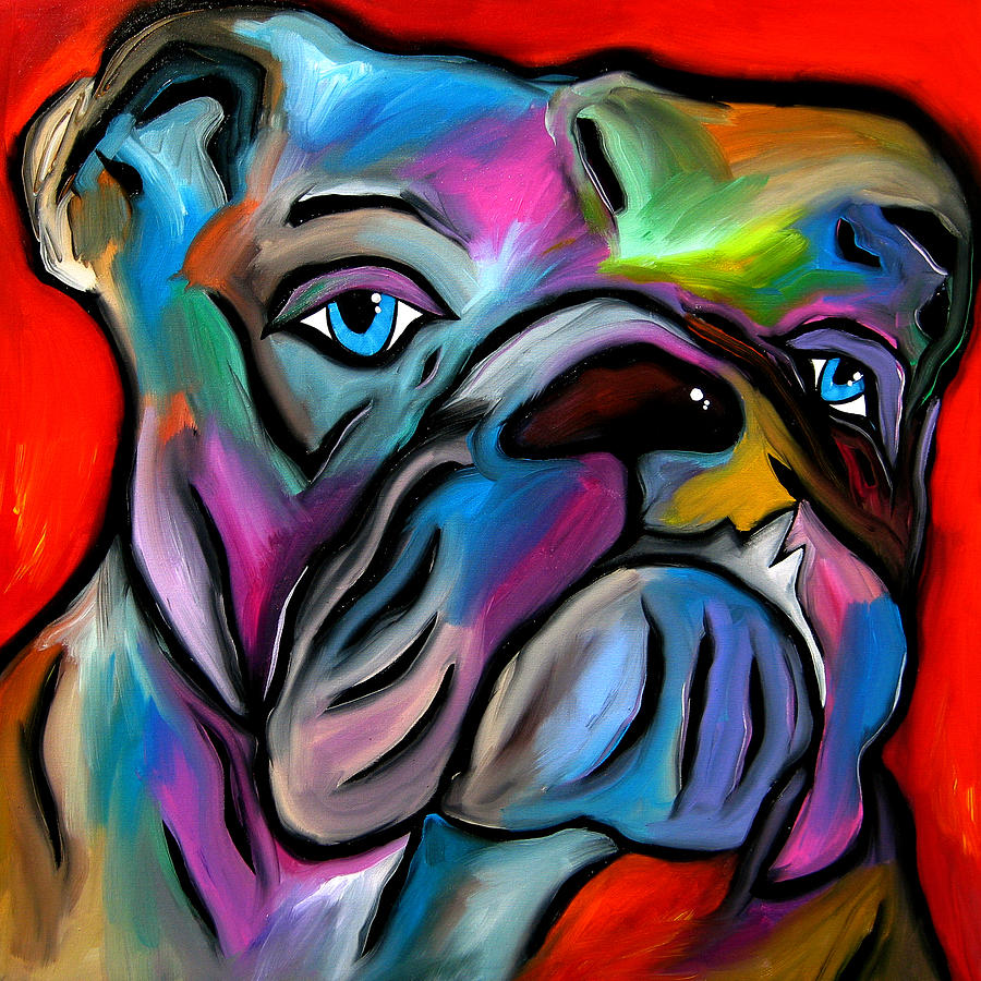 Thats Bull - Abstract Dog Pop Art by Fidostudio Painting by Tom Fedro