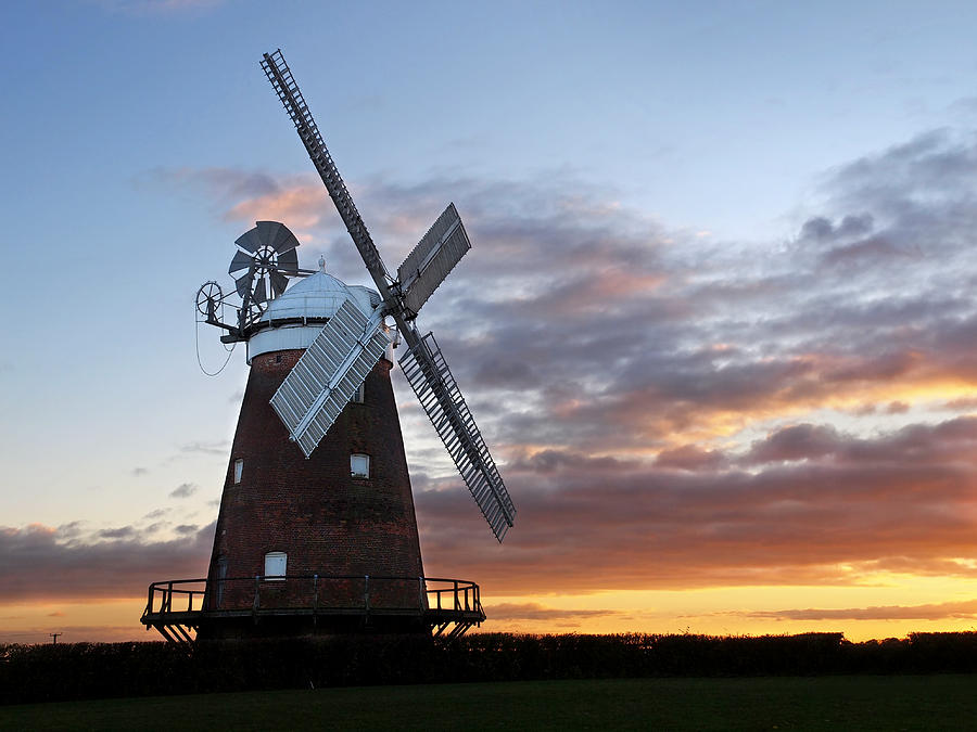 Prairie Sunset Photograph - Thaxted Windmill At Sunset by Gill Billington