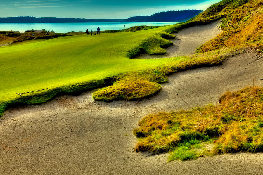 The #1 Hole at Chambers Bay Photograph by David Patterson