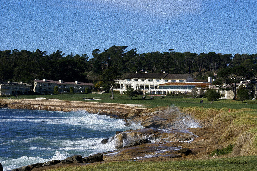 The 18th At Pebble Beach Painting Painting by Barbara Snyder