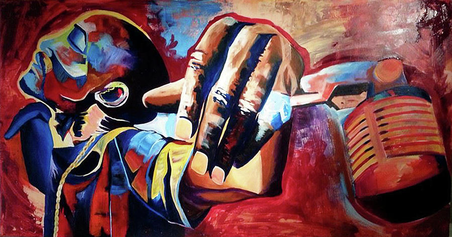 Rakim Painting - the 18th Letter by Femme Blaicasso