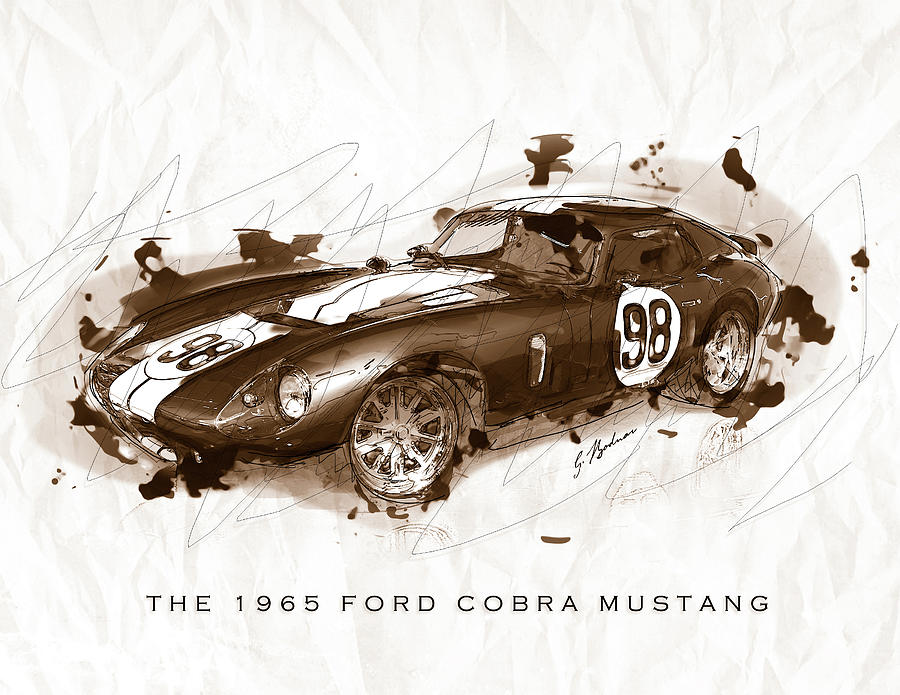 Cobra Digital Art - The 1965 Ford Cobra Mustang by Gary Bodnar
