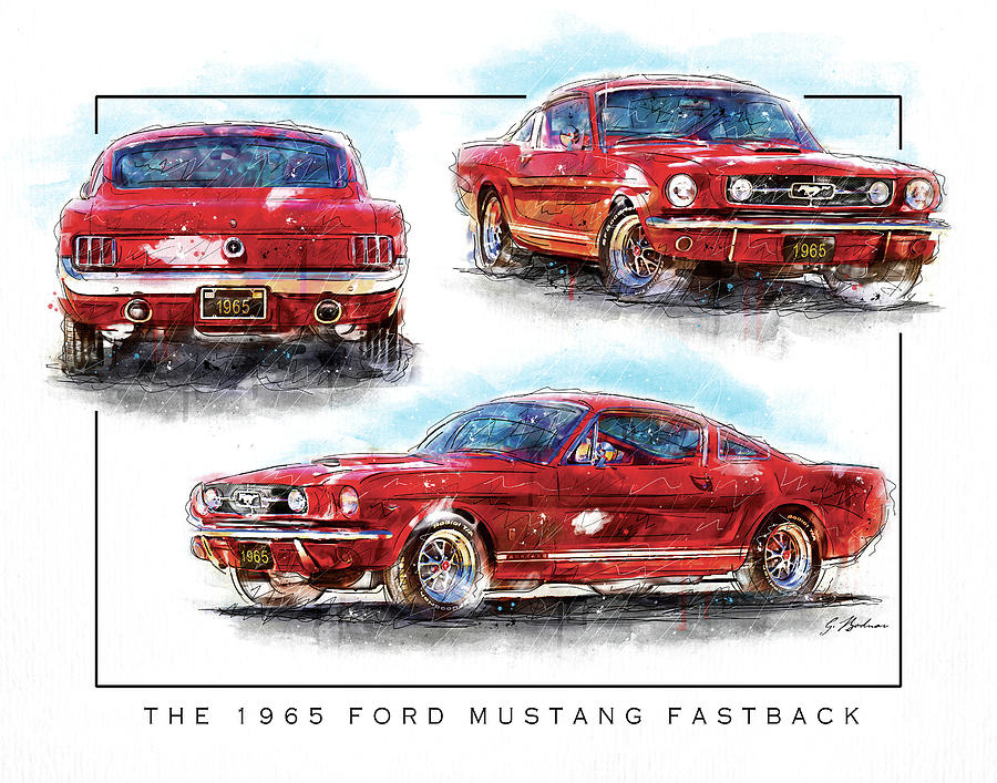 The 1965 Ford Mustang Fastback I Digital Art by Gary Bodnar
