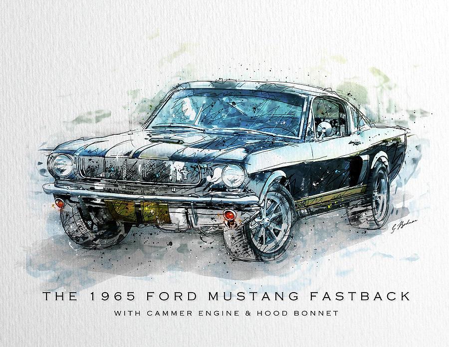 The 1965 Ford Mustang Fastback II Digital Art by Gary Bodnar - Fine Art ...