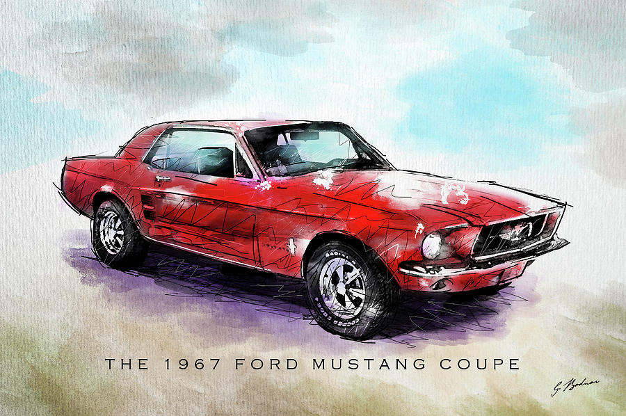 The 1967 Ford Mustang Coupe Digital Art by Gary Bodnar