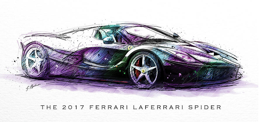 The 2017 Ferrari LaFerrari Spider Digital Art by Gary Bodnar