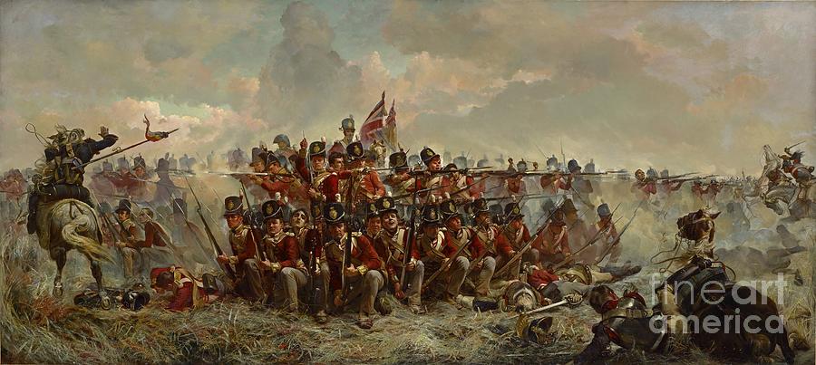 Elizabeth Butler Painting - The 28th Regiment at Quatre Bras by Celestial Images