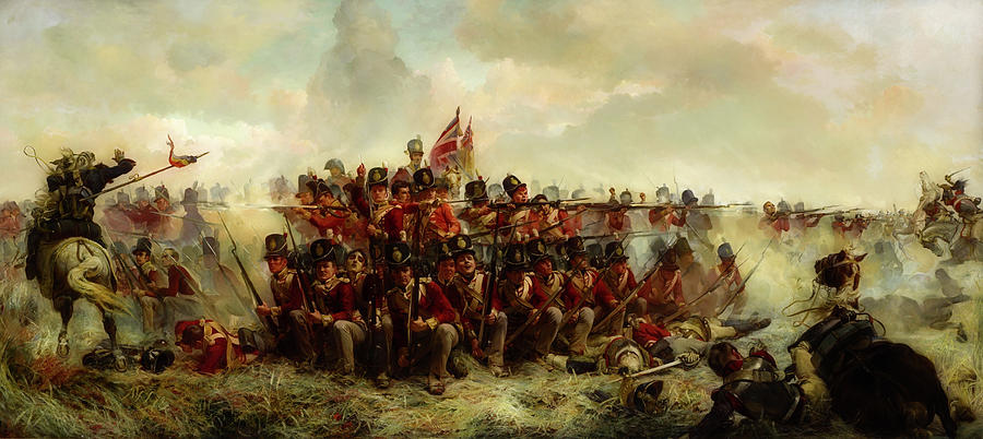 The 28th Regiment At Quatre Bras Painting by Mountain Dreams