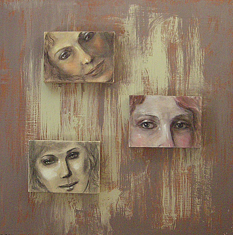 Portrait Painting - The 3 faces of J. by Jeannette Ulrich 