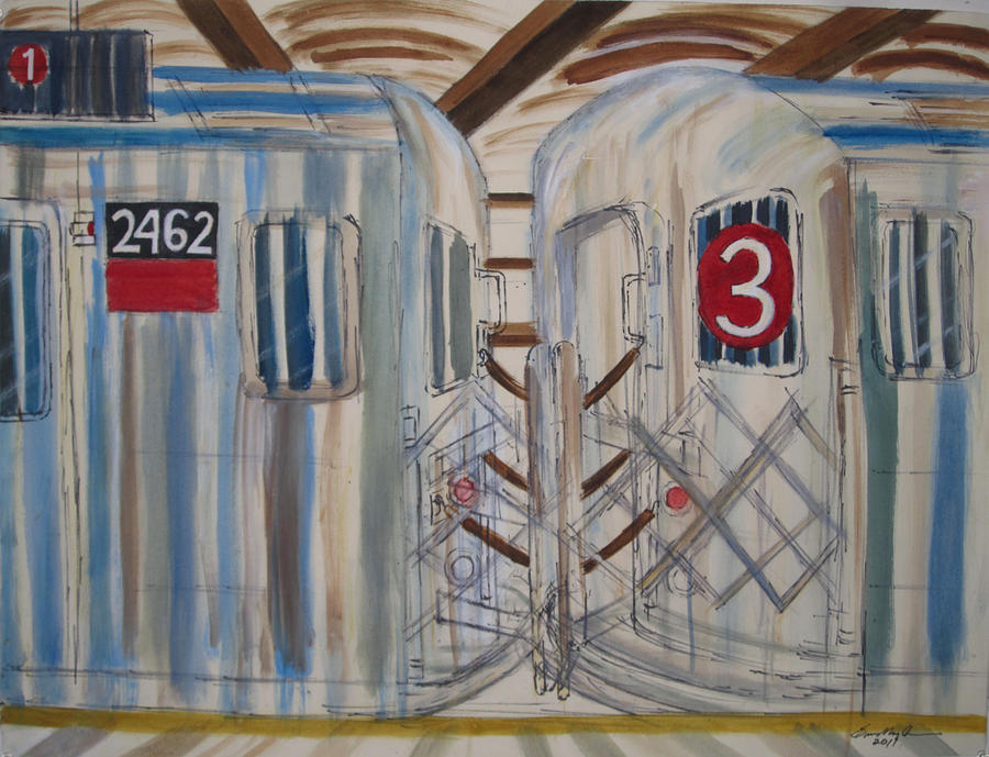 New York City Painting - The 3 Train by Enrico Miguel Thomas