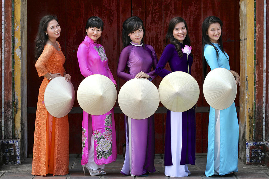 The 5 Ao Dai's... Photograph by John Moulds - Fine Art America