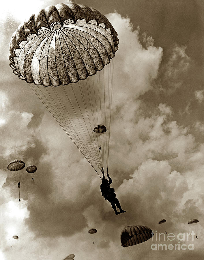 82nd Airborne Photograph - The 82nd Airborne  Hits The Silk Fort Ord 1953 by Monterey County Historical Society