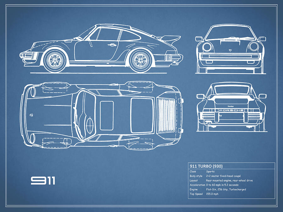 Porsche Photograph - The 911 Turbo Blueprint by Mark Rogan Porsche Photograph - The 911 Turbo Blueprint by Mark Rogan