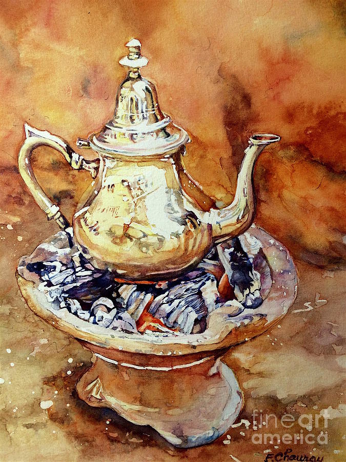 Tea Painting - Mint Tea - Maroc by Francoise Chauray