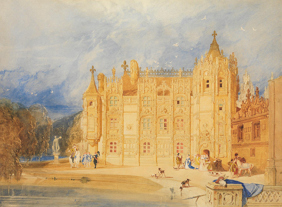The Abbatial House, Abbey of St. Ouen, Rouen Drawing by John Sell Cotman