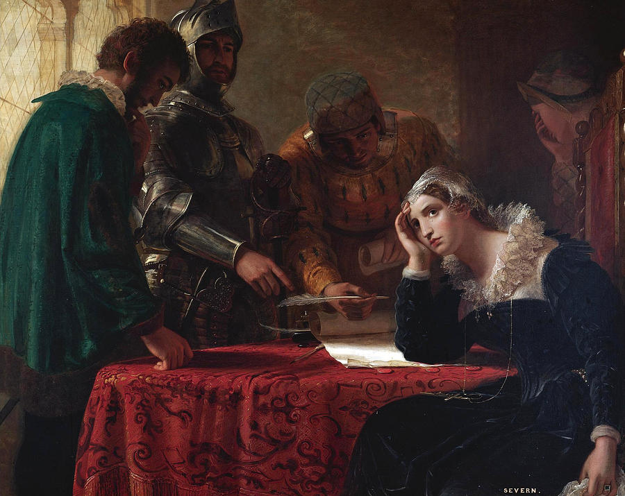 The Abdication of Mary Queen of Scots Painting by Joseph Severn