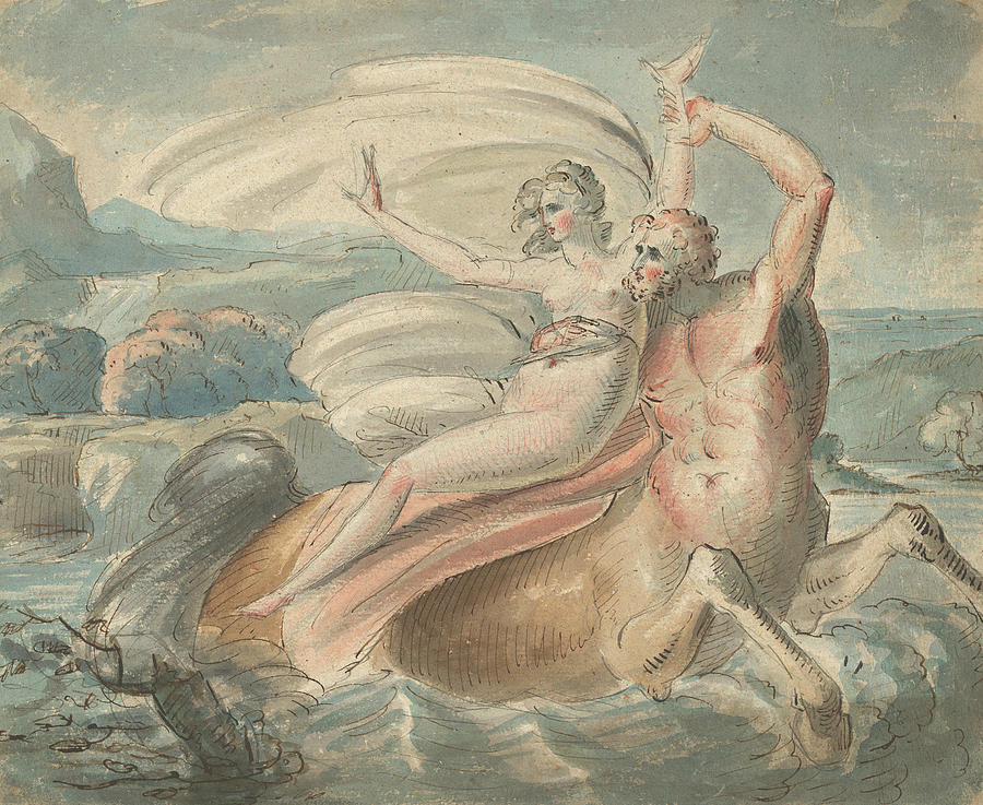The Abduction of Deianira Drawing by William Hamilton