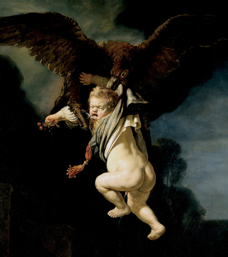 The Abduction of Ganymede, from 1635 Painting by Rembrandt