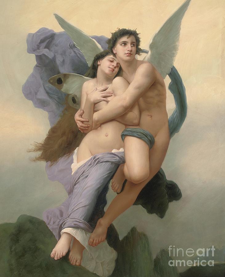 Nude Painting - The Abduction of Psyche by William-Adolphe Bouguereau
