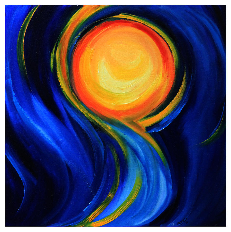 The Abstract Sun Painting by Mrunal Limaye
