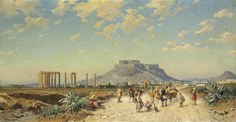 The Acropolis, Athens Painting by Hermann David Solomon Corrodi