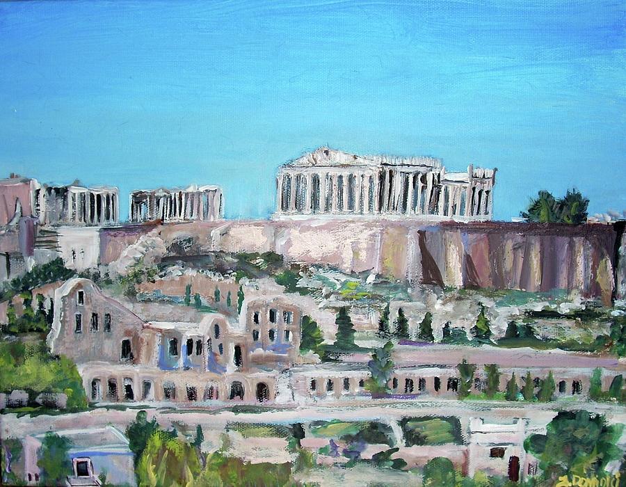 The Acropolis Hills Painting by Teresa Dominici - Fine Art America