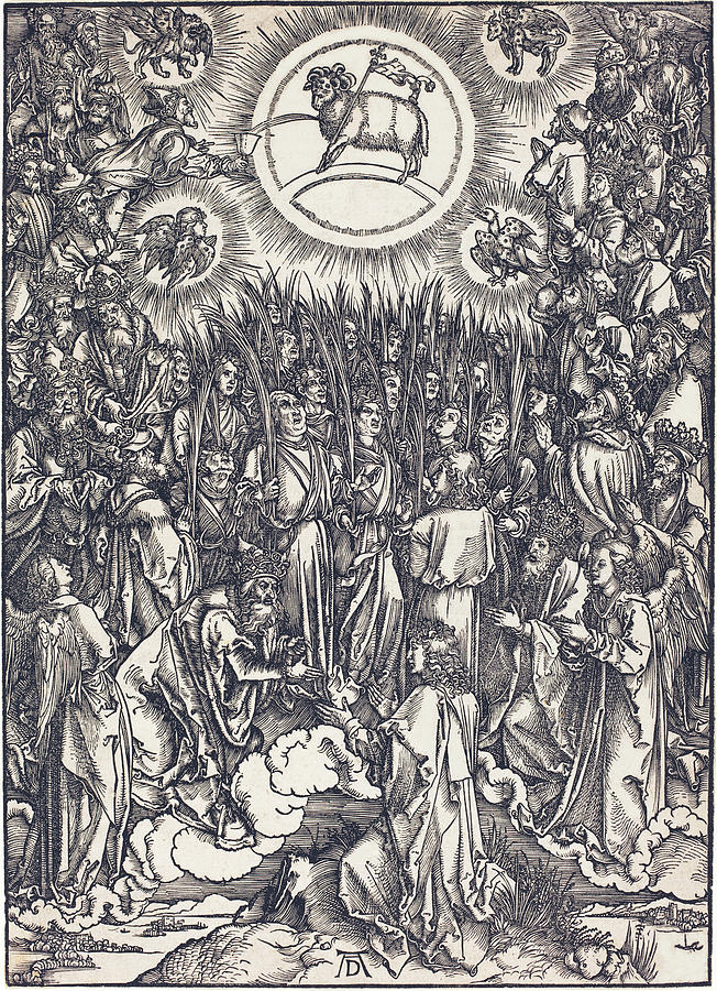 The Adoration of the Lamb Drawing by Albrecht Durer