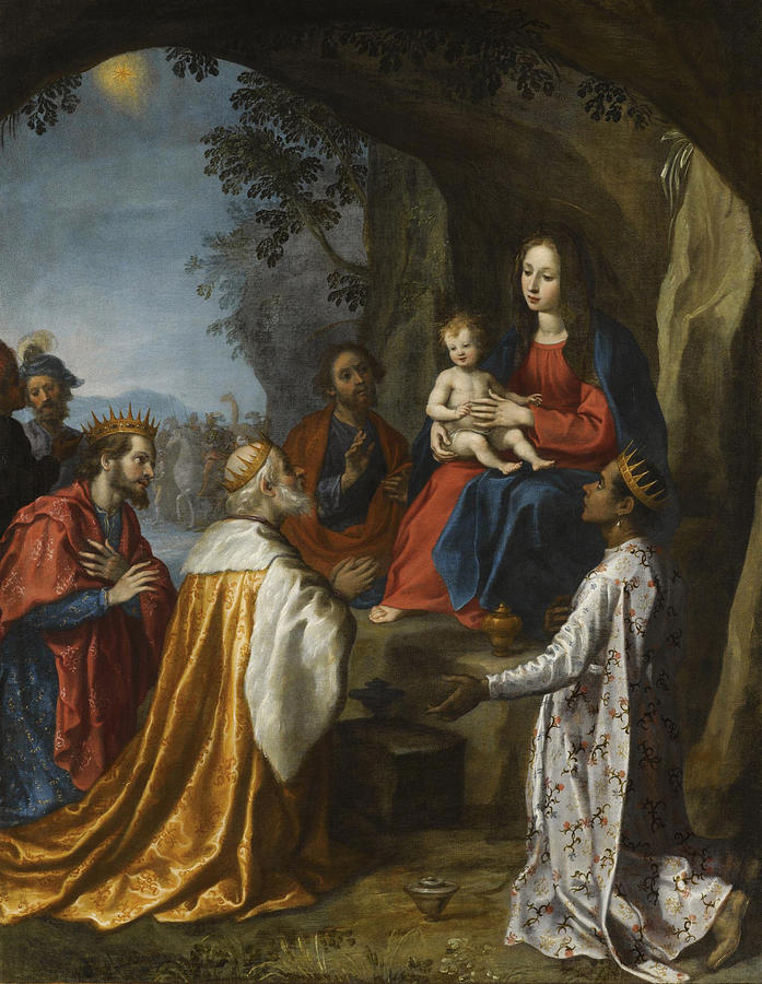 Madonna Painting - The Adoration of the Magi by Francesco Curradi