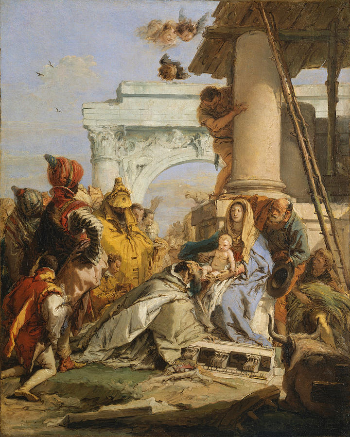 Giovanni Battista Tiepolo Painting - The Adoration of the Magi by Giovanni Battista Tiepolo