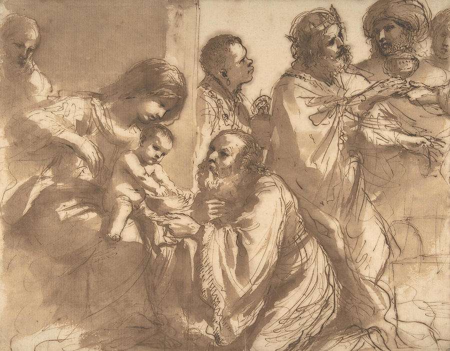 The Adoration of the Magi Photograph by Guercino