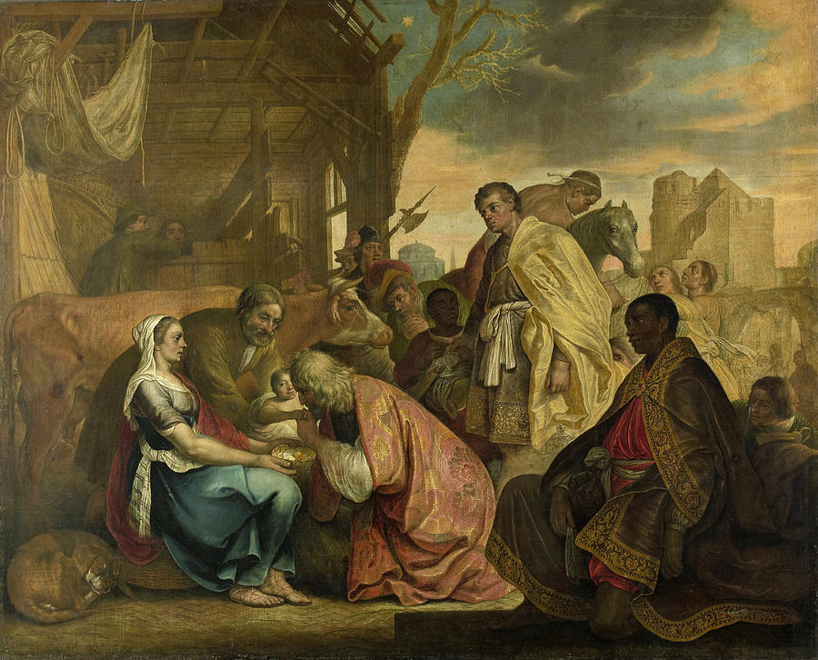 The adoration of the Magi  Painting by Joris van Schooten