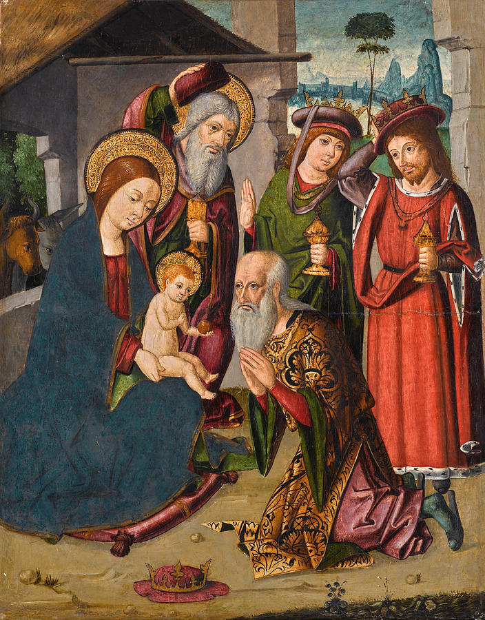 The Adoration of the Magi Pastel by Nicolas Falco