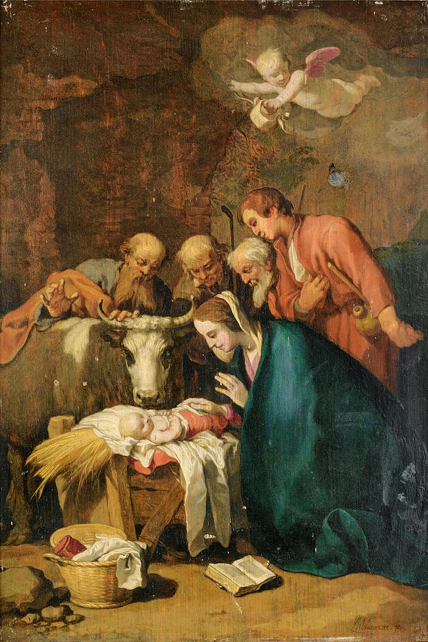 The Adoration of the Shepherds Painting by Abraham Bloemaert
