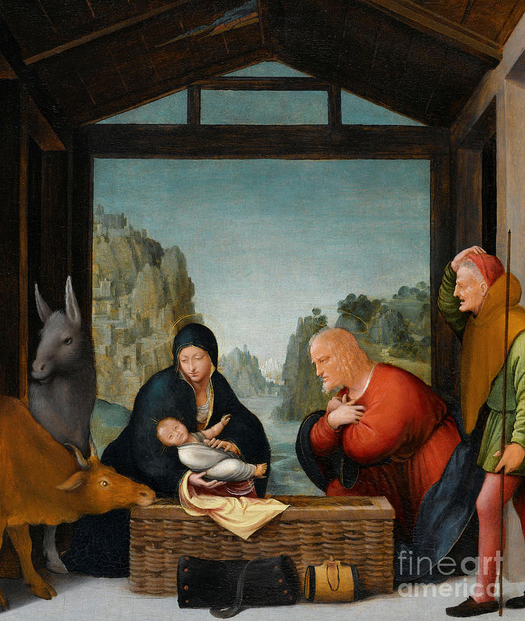 The Adoration of the Shepherds Painting by B Suardi Bramantino