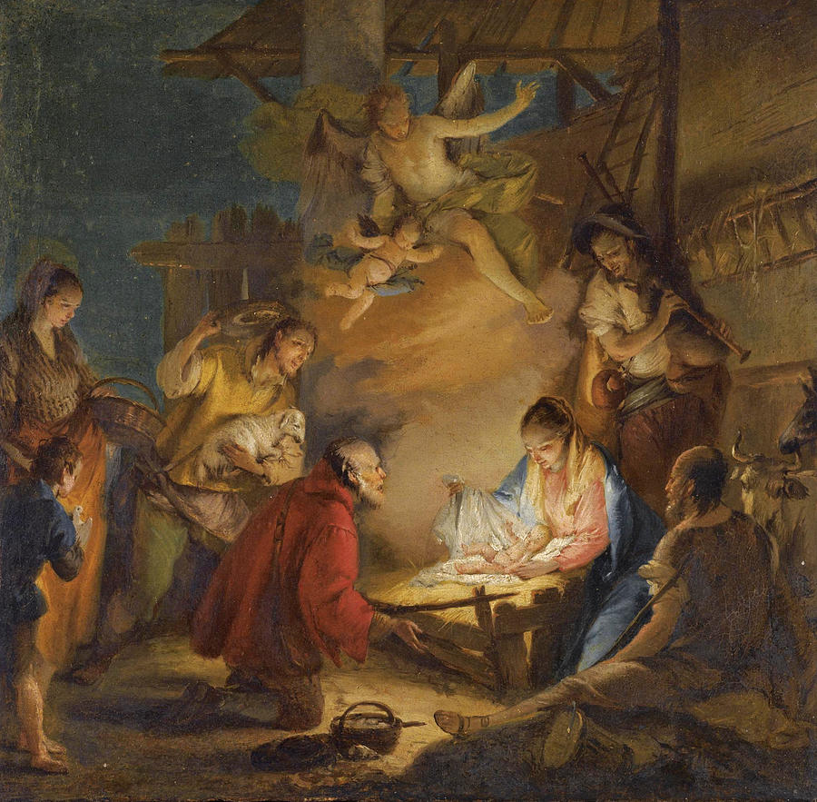 Beautiful Painting - The adoration of the shepherds by Francesco Zugno