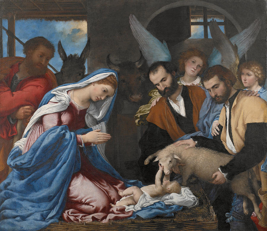 The Adoration of the Shepherds Painting by Lorenzo Lotto