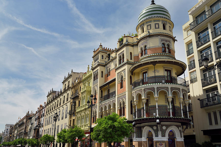 The Adriatic building at the end of a row of historic architectu ...