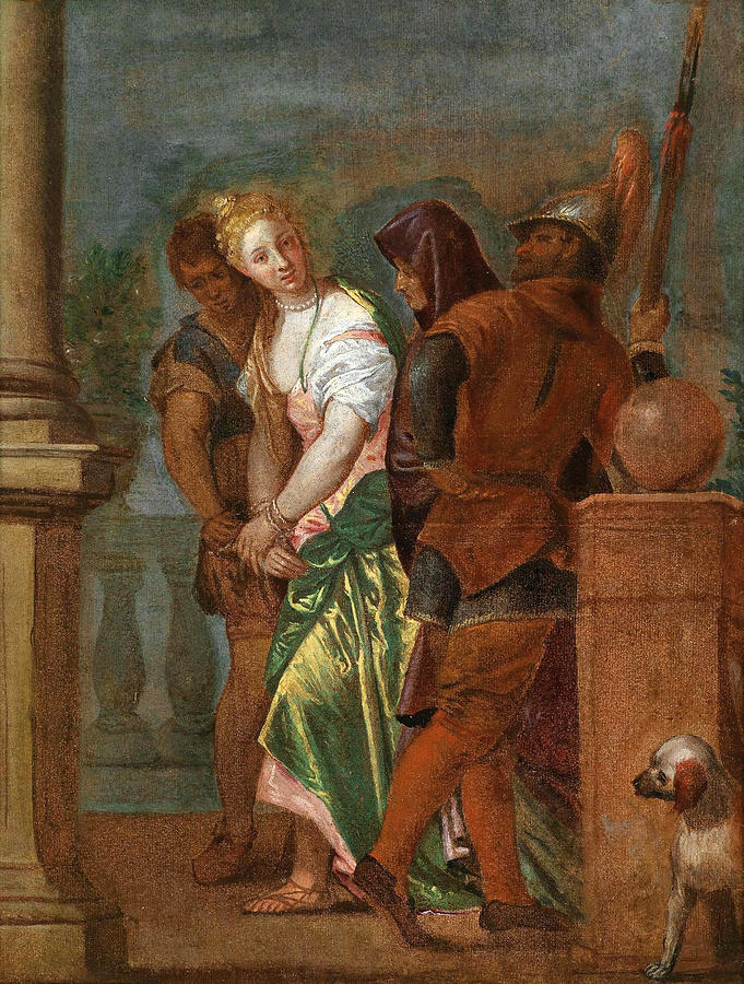 The adulteress Painting by Attributed to Paolo Veronese