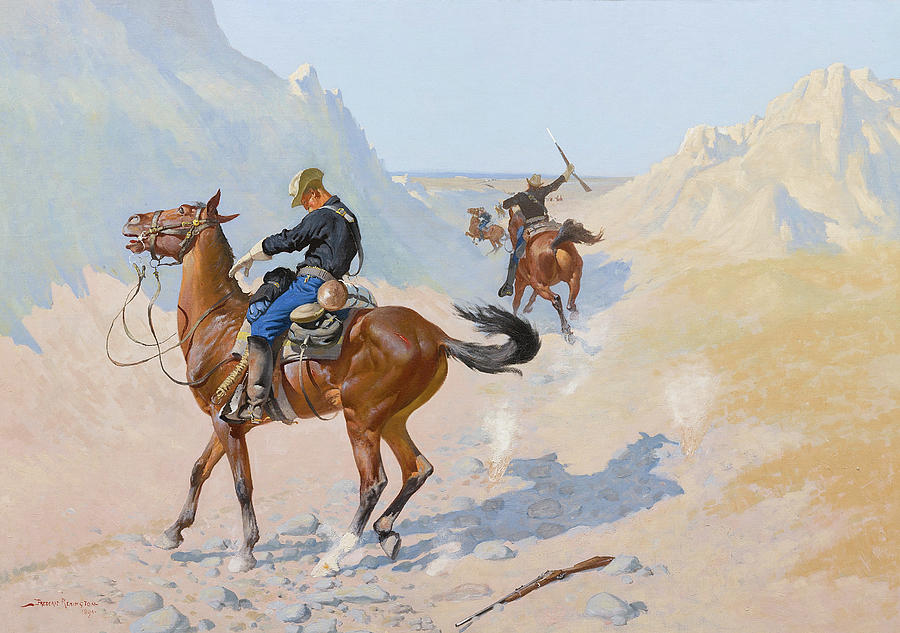 The Advance Guard or The Military Sacrifice  The Ambush Painting by Frederic Remington
