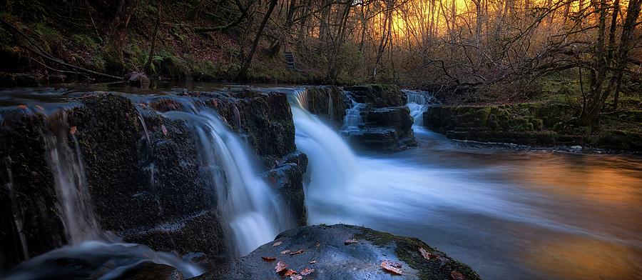 Waterfall Photograph - The Afon Pyrddin river near Pontneddfechan by Leighton Collins