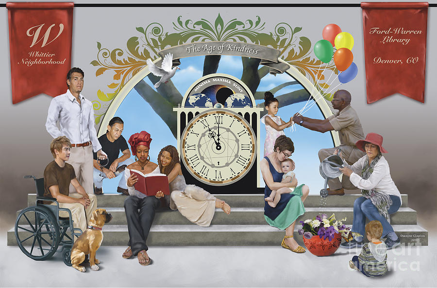 Clock Digital Art - The Age of Kindness by Dwayne Glapion
